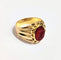 Bague 53 Chevalière godronnée - Bague en or jaune 750 et intaille sur cornaline 58 Facettes 1-803/1