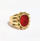 Bague 53 Chevalière godronnée - Bague en or jaune 750 et intaille sur cornaline 58 Facettes 1-803/1