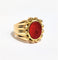 Bague 53 Chevalière godronnée - Bague en or jaune 750 et intaille sur cornaline 58 Facettes 1-803/1