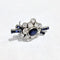 Boucles d'oreilles Broche clip de revers en platine 850 avec saphirs et diamants 58 Facettes 1-695/1