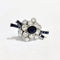Boucles d'oreilles Broche clip de revers en platine 850 avec saphirs et diamants 58 Facettes 1-695/1