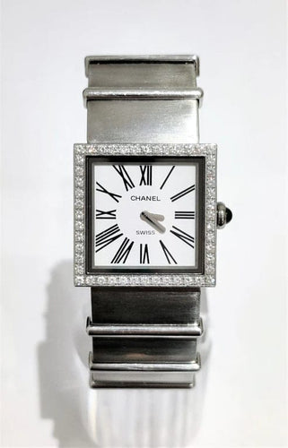 Montre Chanel Mademoiselle - Montre femme en acier avec lunette diamants 58 Facettes 1-899/1