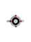 Bague 54 Bague style Art déco en or blanc 18 ct avec diamants, rubis et onyx 58 Facettes 1-847/3