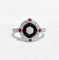 Bague 54 Bague style Art déco en or blanc 18 ct avec diamants, rubis et onyx 58 Facettes 1-847/3