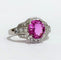 Bague 53 Bague en or blanc 750 au saphir rose et diamants 58 Facettes 1-351/1