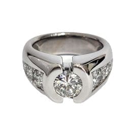 Bague 51 Bague moderne en or blanc 18K avec diamants 58 Facettes 1-1174/13