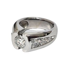 Bague 51 Bague moderne en or blanc 18K avec diamants 58 Facettes 1-1174/13