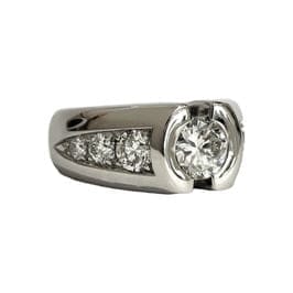 Bague 51 Bague moderne en or blanc 18K avec diamants 58 Facettes 1-1174/13