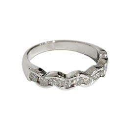 Bague 51 Demi-alliance - Bague en or blanc 18K et diamants 58 Facettes 1CA297/1