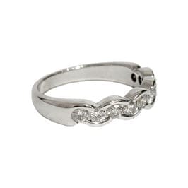 Bague 51 Demi-alliance - Bague en or blanc 18K et diamants 58 Facettes 1CA297/1