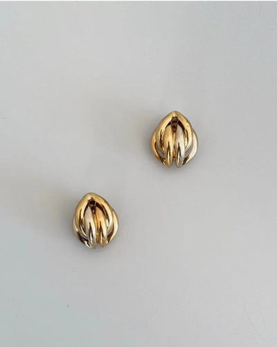 Boucles d'oreilles Boucles d’oreilles clips en or 18 carats trois tons 58 Facettes