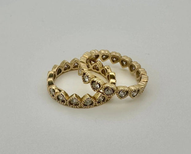 Bague 52 Bague cœur en or jaune 18 carats et diamants 58 Facettes