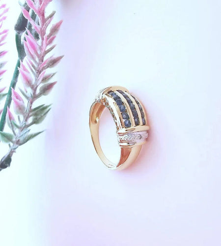 Bague 55.5 Bague saphirs et diamants en or 18 carats bicolore 58 Facettes AA 1632