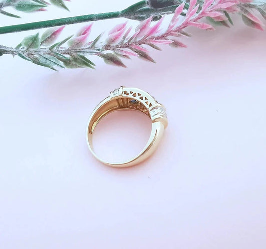 Bague 55.5 Bague saphirs et diamants en or 18 carats bicolore 58 Facettes AA 1632