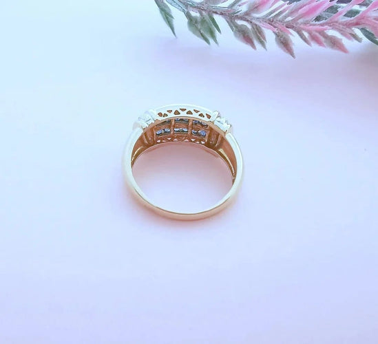 Bague 55.5 Bague saphirs et diamants en or 18 carats bicolore 58 Facettes AA 1632