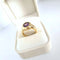 Bague 57.5 Bague solitaire améthyste ovale en or jaune 18 carats 58 Facettes 1687