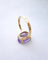 Bague 54.5 Bague solitaire à améthyste ovale en or jaune 18 K 58 Facettes AA 1601