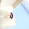 Bague 59 Bague marquise en or jaune 18 carats avec améthyste ovale 58 Facettes 1752