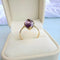 Bague 59 Bague marquise en or jaune 18 carats avec améthyste ovale 58 Facettes 1752