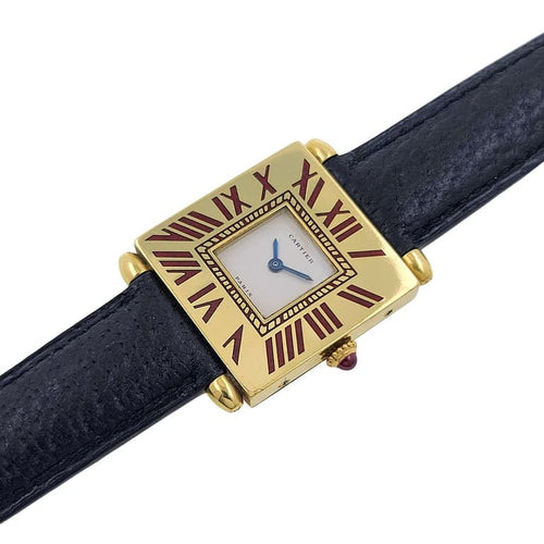 Montre Cartier Quadrant - Montre Grand Modèle en or jaune 18 carats 58 Facettes