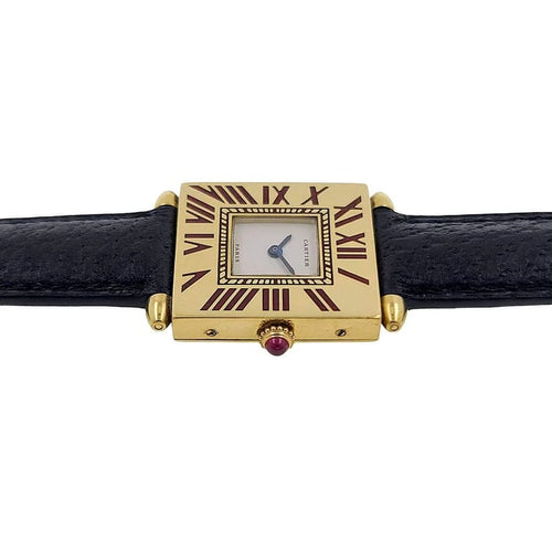 Montre Cartier Quadrant - Montre Grand Modèle en or jaune 18 carats 58 Facettes