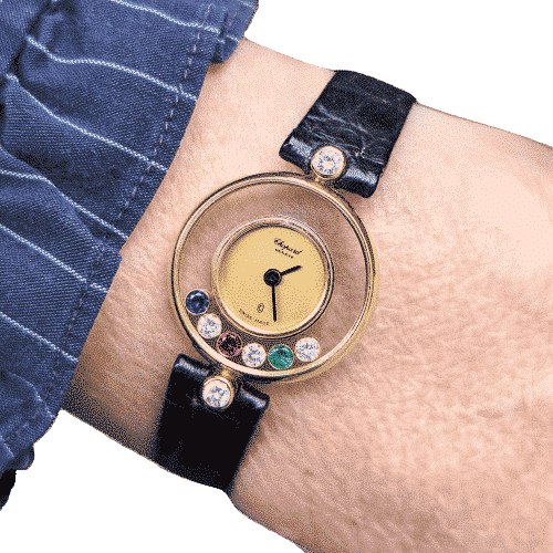 Montre Chopard Happy Diamonds - Montre en or 18 carats avec diamants et pierres 58 Facettes