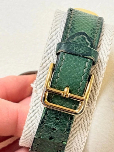 Montre Hermès Médor - Montre en plaqué or, cuir vert 58 Facettes WC-2025-1884
