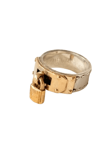 Bague 49 Hermès Kelly Cadenas - Bague en argent 925 et or 18 carats 58 Facettes WC-2025-2330