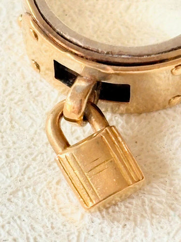 Bague 49 Hermès Kelly Cadenas - Bague en argent 925 et or 18 carats 58 Facettes WC-2025-2330