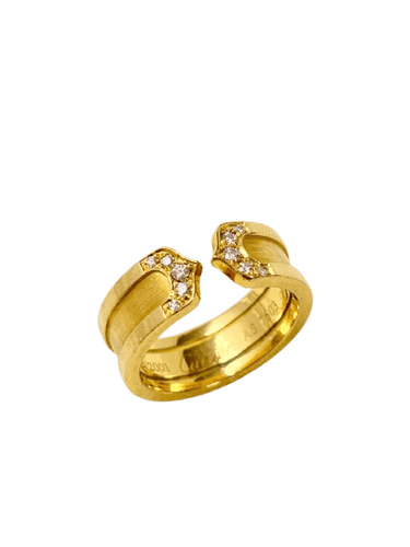 Bague 49 Cartier C - Bague ouverte en or jaune 18 carats et diamants 58 Facettes WC-2025-0757