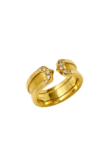Bague 49 Cartier C - Bague ouverte en or jaune 18 carats et diamants 58 Facettes WC-2025-0757