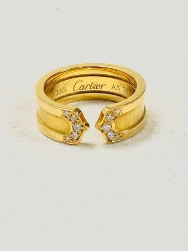 Bague 49 Cartier C - Bague ouverte en or jaune 18 carats et diamants 58 Facettes WC-2025-0757