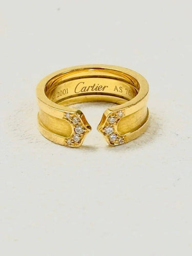 Bague 49 Cartier C - Bague ouverte en or jaune 18 carats et diamants 58 Facettes WC-2025-0757