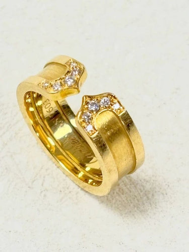 Bague 49 Cartier C - Bague ouverte en or jaune 18 carats et diamants 58 Facettes WC-2025-0757