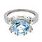 Bague Bague design en or blanc 18 carats avec topaze bleue et diamants 58 Facettes AO-0003