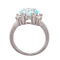 Bague Bague design en or blanc 18 carats avec topaze bleue et diamants 58 Facettes AO-0003