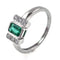 Bague 53 Bague en or blanc 18 carats avec émeraude et diamants 58 Facettes AO-0006