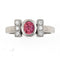 Bague 55 Bague en or blanc 18 carats avec saphir padparadscha et diamants 58 Facettes AO-0007