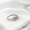 Bague 55 Bague en or blanc 18 carats avec saphir padparadscha et diamants 58 Facettes AO-0007