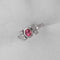 Bague 55 Bague en or blanc 18 carats avec saphir padparadscha et diamants 58 Facettes AO-0007
