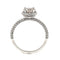 Bague 55 Bague en or blanc 18 carats avec diamant champagne et diamants 58 Facettes AO-0002