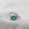 Bague 54 Bague en or blanc 18 carats avec émeraude et diamants 58 Facettes AO-0009