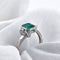 Bague 54 Bague en or blanc 18 carats avec émeraude et diamants 58 Facettes AO-0009