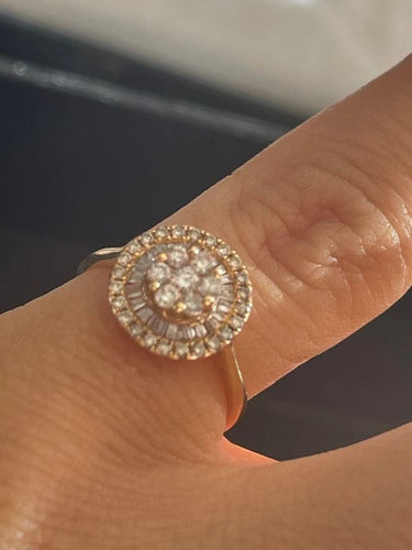 Bague 50 Bague solitaire en or rose avec diamants 0,30 ct 58 Facettes