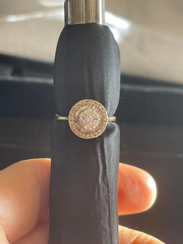 Bague 50 Bague solitaire en or rose avec diamants 0,30 ct 58 Facettes