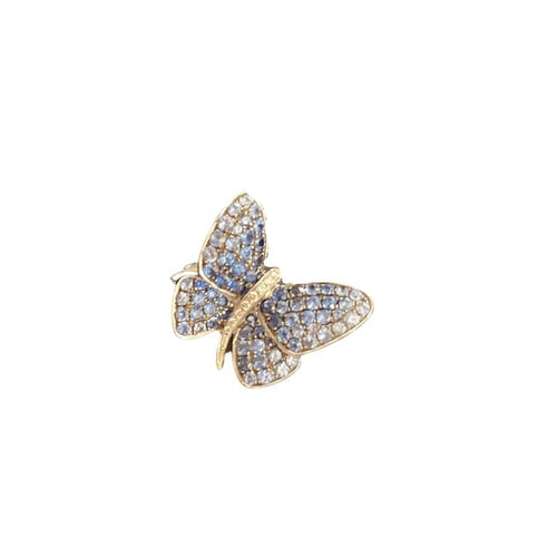 Bague 54 Bague papillon en or jaune 18 ct, saphirs et diamants 58 Facettes
