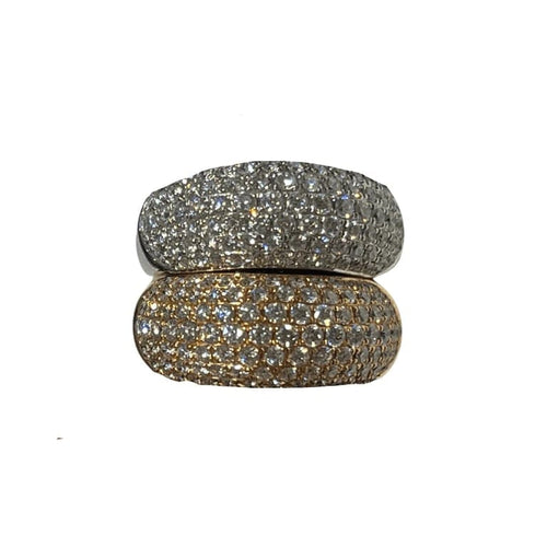 Bague 54 Deux bagues pavées en or rose et or jaune 18 carats, diamants 58 Facettes