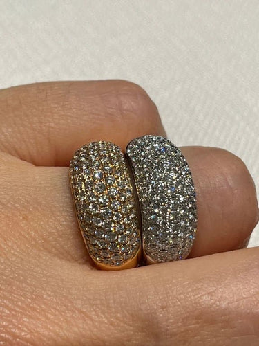 Bague 54 Deux bagues pavées en or rose et or jaune 18 carats, diamants 58 Facettes