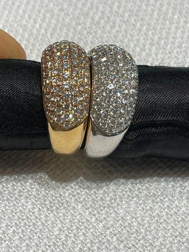 Bague 54 Deux bagues pavées en or rose et or jaune 18 carats, diamants 58 Facettes