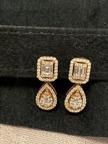 Boucles d'oreilles Boucles d’oreilles en or rose et diamants (118 pierres, 1 ct) 58 Facettes